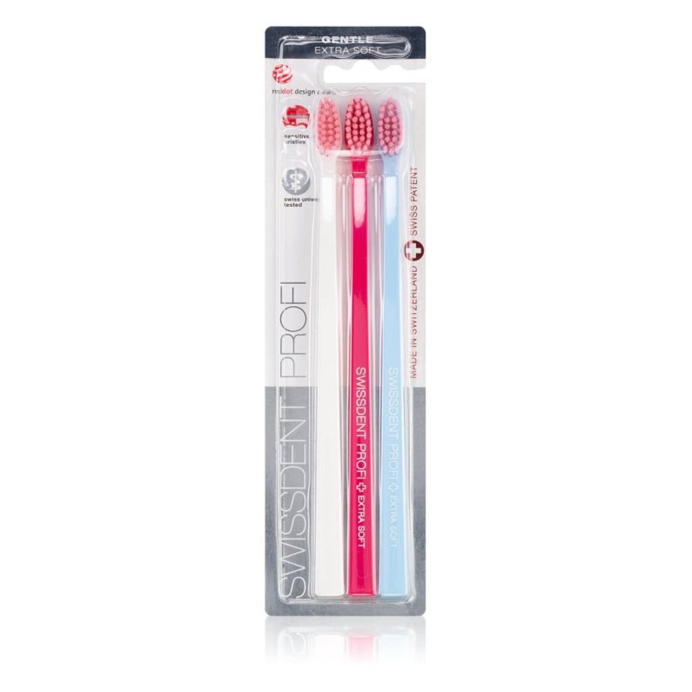 Swissdent Profi Gentle White/Razzmatazz/Blizzard Blue ProfiGentle